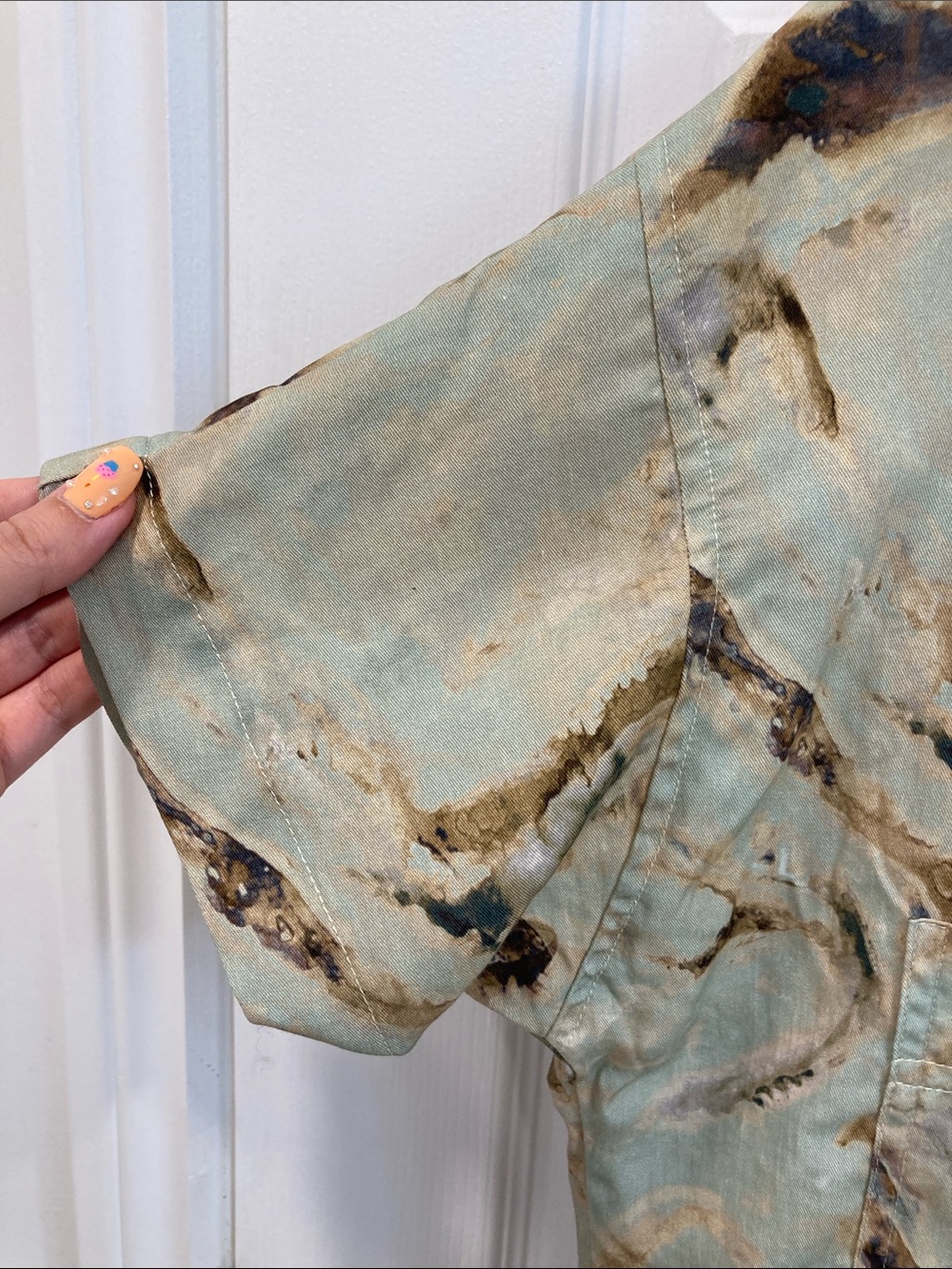 Eve Gravel Seafoam Marble-Print Short Sleeve Tee - Picture 4 of 6